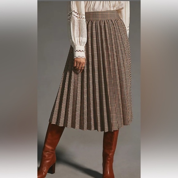 Scotch & Soda Dresses & Skirts - Scotch & Soda Brown and Black Checkered Midi Skirt Size Small